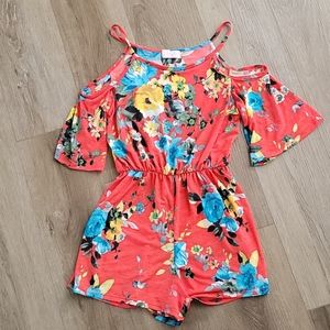 Pink Lily Floral Romper